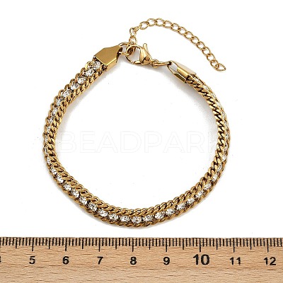 304 Stainless Steel Curb Chain Bracelets for Women BJEW-Z143-21G-1
