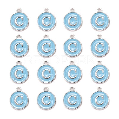 Platinum Plated Alloy Enamel Charms X-ENAM-S118-04C-P-1