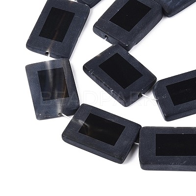 Dyed & Heated Natural Black Agate Beads Strands G-T144-25B-02-1