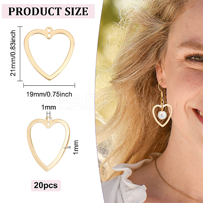 20Pcs Brass 2-Loop Link Pendants KK-BC0009-63-1