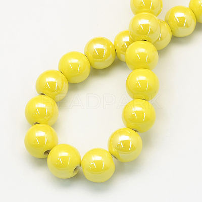 Glazed Porcelain Round Beads PORC-S489-6mm-10-1