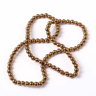 Non-Magnetic Synthetic Hematite Beads Strands LS-G-G091-4mm-1-1