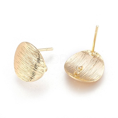 Drawbench Brass Stud Earring Findings KK-F738-41G-1