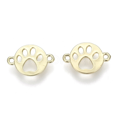 Hollow Alloy Kitten Open Back Bezel Links PALLOY-WH0080-14KCG-RS-1