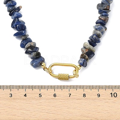 Natural & Synthetic Mixed Gemstone Chip Beaded Necklaces NJEW-JN06275-1