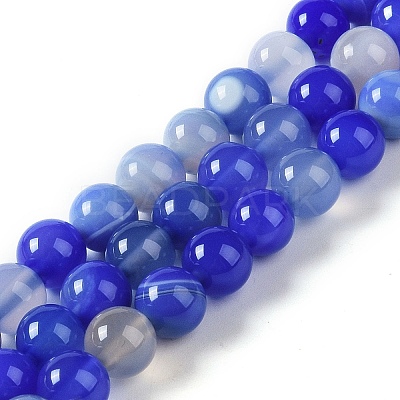 Natural Striped Agate/Banded Agate Beads Strands G-Z060-A01-B26-1
