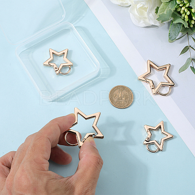 4Pcs 2 Styles Zinc Alloy Spring Gate Rings FIND-GF0007-56KCG-1