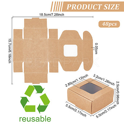 Square Foldable Creative Kraft Paper Box LS-CON-WH0089-20A-1