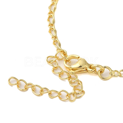 Brass Micro Pave Clear Cubic Zirconia Pendant Necklaces for Women NJEW-S429-05G-01-1