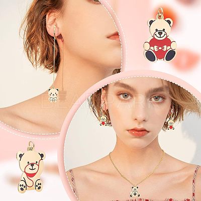 5Pcs 5 Style 316 Surgical Stainless Steel Enamel Pendants STAS-UN0035-99-1