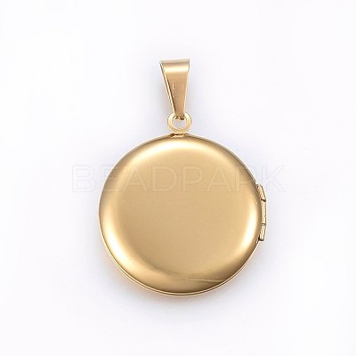 Ion Plating(IP) 316 Stainless Steel Locket Pendants X-STAS-O103-30G-1