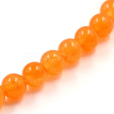 Dyed Natural White Jade Round Bead Strands G-J268-8mm-05-1
