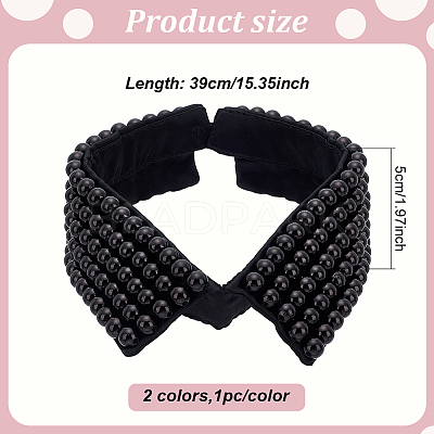 2Pcs 2 Colors Detachable Cloth Lady's Collars DIY-AN0001-16-1