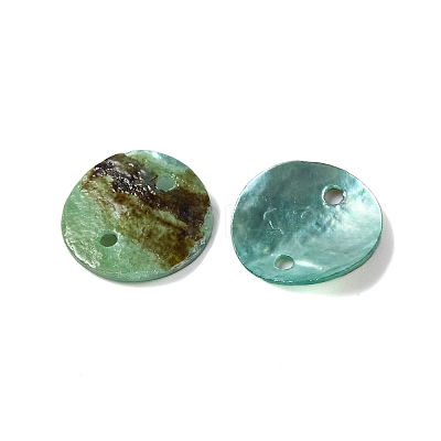 Spray Painted Natural Akoya Shell Connector Charms LS-BSHE-S304-17F-1
