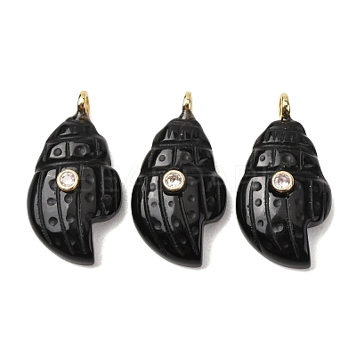 Natural Obsidian Carved Pendants G-H357-05G-03-1