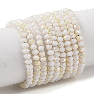 Electroplate Glass Faceted Rondelle Beads Strands EGLA-D020-3x2mm-05-B-1