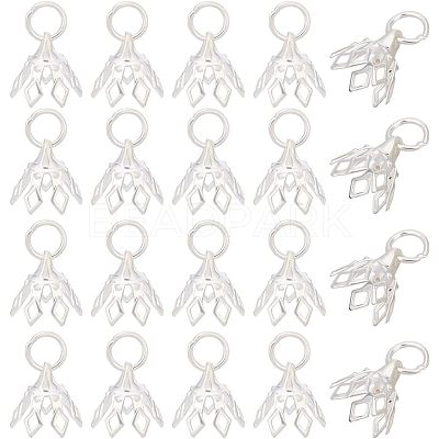 Brass Filigree Bead Cap Bails KK-HY0001-21-1