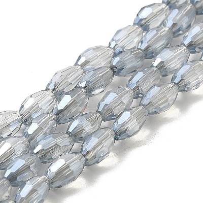 Electroplate Glass Beads Strands EGLA-J013-4X6mm-F33-1