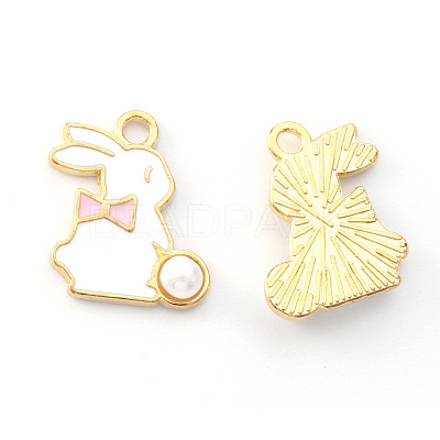 Light Gold Plated Alloy Enamel Pendants ENAM-R136-23A-1
