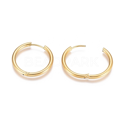 Ion Plating(IP) 304 Stainless Steel Huggie Hoop Earrings EJEW-G272-01-20mm-G-1