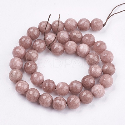 Natural White Jade Bead Strands G-R166-10mm-16-1