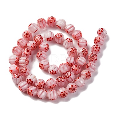Handmade Millefiori Lampwork Beads Strands X-LAMP-G164-05C-1