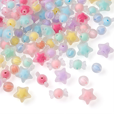 120Pcs 3 Style Transparent Acrylic Beads TACR-BT0001-03-1