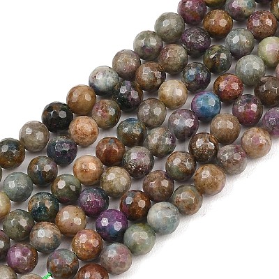 Natural Red Corundum Beads Strands G-K405-A01-6mm-1