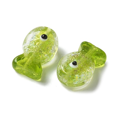 Handmade Foil Lampwork Fish Beads FOIL-Z001-01C-1