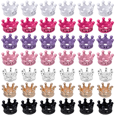 70Pcs 7 Colors Alloy Crown European Beads FIND-SP0005-86-1