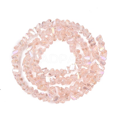 Electroplate Transparent Glass Beads Strands EGLA-Q139-01A-A08-1