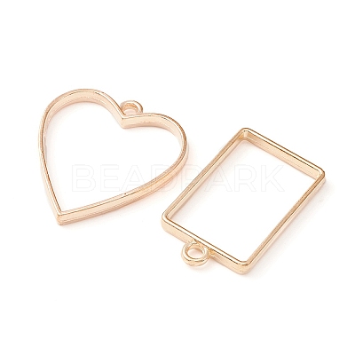 10Pcs Alloy Open Back Bezel Pendants PALLOY-YWC0002-02LG-1