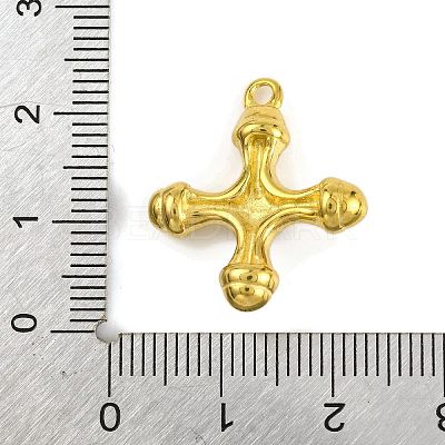 Natural Tiger Eye & 304 Stainless Steel Cross Pendants STAS-H221-01G-08-1