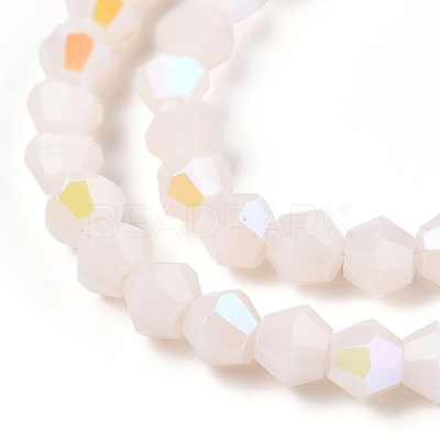 Opaque Solid Color Electroplate Glass Beads Strands X-EGLA-A039-P2mm-L06-1
