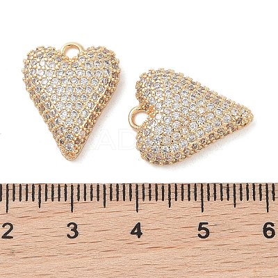 Brass Micro Pave Clear Cubic Zirconia Pendants KK-S388-01G-03-1
