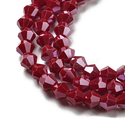 Opaque Solid Color Electroplate Glass Beads Strands EGLA-A039-P4mm-A01-1