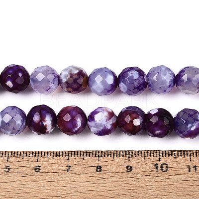 Dyed & Heated Natural Fire Crackle Agate Beads Strands G-N359-01B-07-1