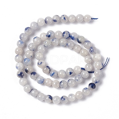 Natural Blue White Dumortierite Round Beads Strands G-E265-01B-1