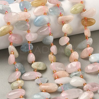 Natural Morganite Beads Strands G-P604-A07-01-1