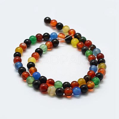 Natural Agate Beads Strands G-F417-05-12mm-1