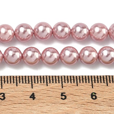 Electroplated Shell Pearl Beads Strands BSHE-G041-6mm-05-1
