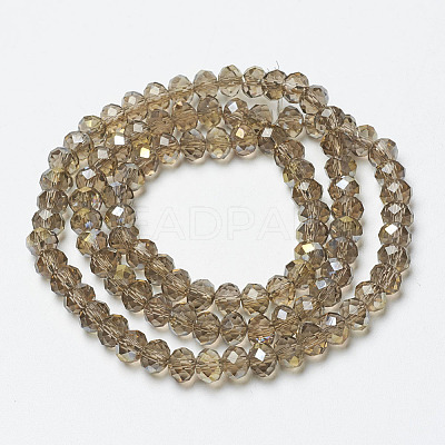 Electroplate Transparent Glass Beads Strands EGLA-A034-T6mm-H10-1