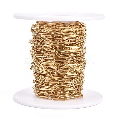 Ion Plating(IP) 304 Stainless Steel Paperclip Chains CHS-F010-01C-G-01-1