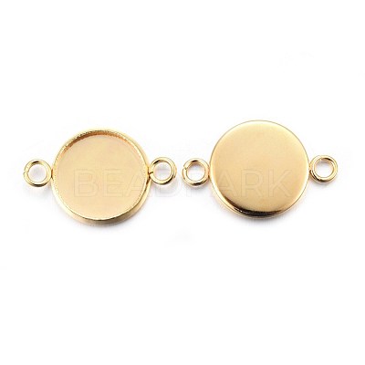 201 Stainless Steel Cabochon Connector Settings X-STAS-F191-15G-D-1