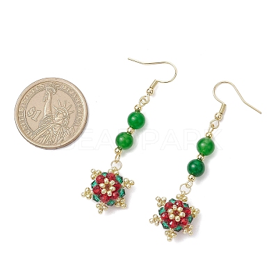 Glass Seed Beads Dangle Earrings EJEW-MZ00502-1