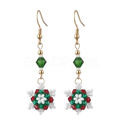 Glass Seed Beads Dnagle Earrings EJEW-MZ00501-04-1