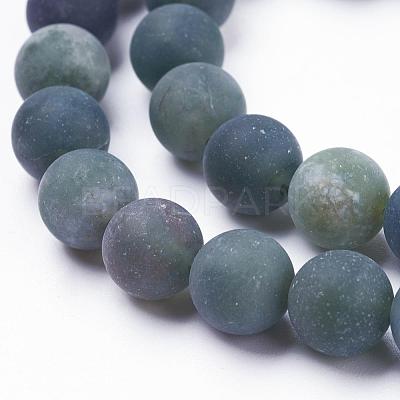 Natural Moss Agate Beads Strands G-F520-58-4mm-1