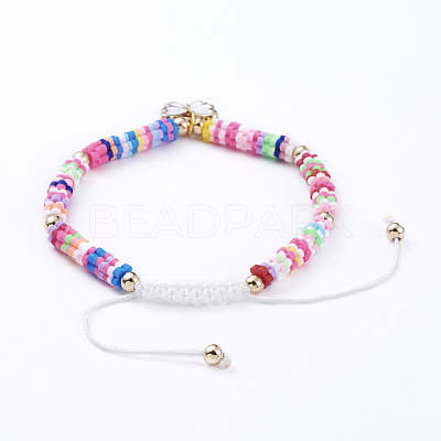 Adjustable Nylon Cord Braided Bead Bracelets BJEW-JB05100-05-1