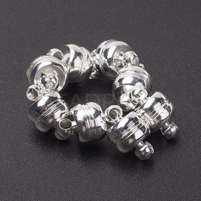 Brass Magnetic Clasps with Loops KK-H361-S-NR-1