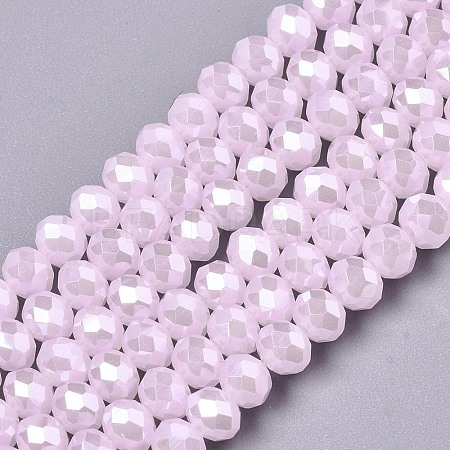 Electroplate Glass Beads Strands EGLA-A034-J8mm-A09-1